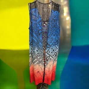 Womens Lace Ombre Kimono or Cover-Up Size Medium